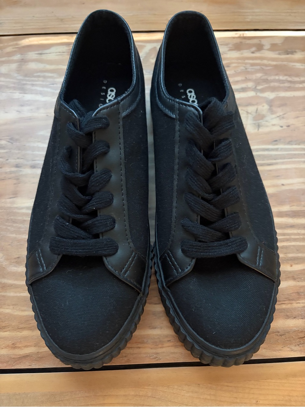 New ASOS Black Low-Top Canvas Sneakers